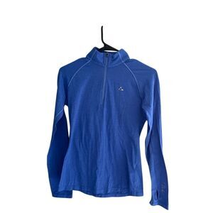 Paradox Women's Long-Sleeve Shirt‎ Blue Size S Lightweight Quarter-Zip by